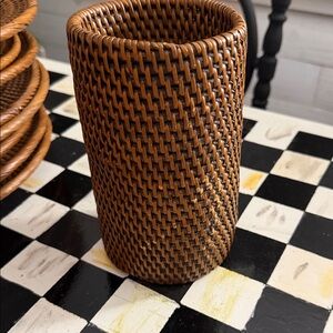 Woven Brown Rattan Vase crate &  Barrel
